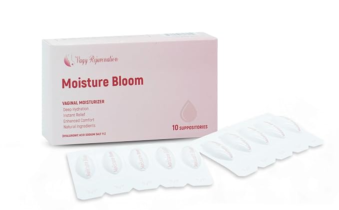 Vagy Rejuvenation Moisture Bloom Vaginal Moisturizer with Hyaluronic Acid & Aloe Vera – Hormone-Free Hydration for Dryness – 10 Vaginal Ovules