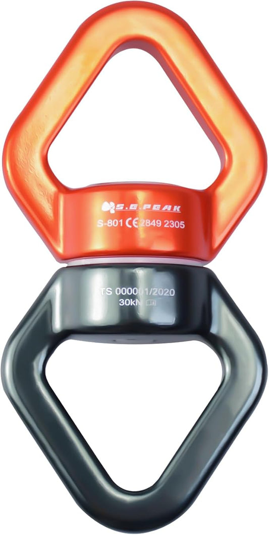 30kN Swing Swivel, CE Certified 360°Rotational Device, Silent Hanging Accessory for Tree Swing, Aerial Dance