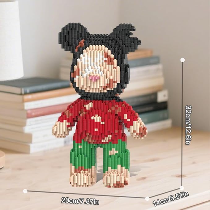 HOOLEDAY Country Style Bear Micro Building Blocks Set (3200 Pieces) Gift for Adults & Boys & Girls