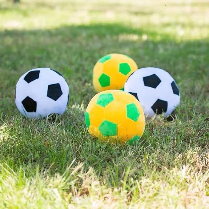 Plush Soccer Balls - Fluffy Stuffed Toy Soccer Ball Plush Pillow Soft Durable Stuff Soccerball Gift for Kids Boy Baby (Green -Yellow,17.7inch/45cm)