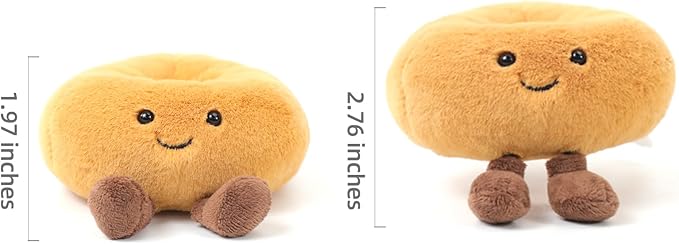 RECUR Plush Bagel Stuffed Animals,Soft Food Plush,Cute Plushie