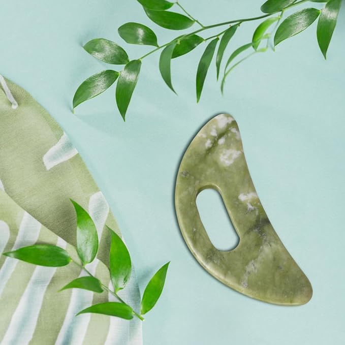 Beaupretty Gua Sha Tool for Face and Neck Handheld Scraping Massage Tool for Facial Massage Eyes Jaw Line Muscle Relief Polished Manual Massager 4.33 Inch Portable Board