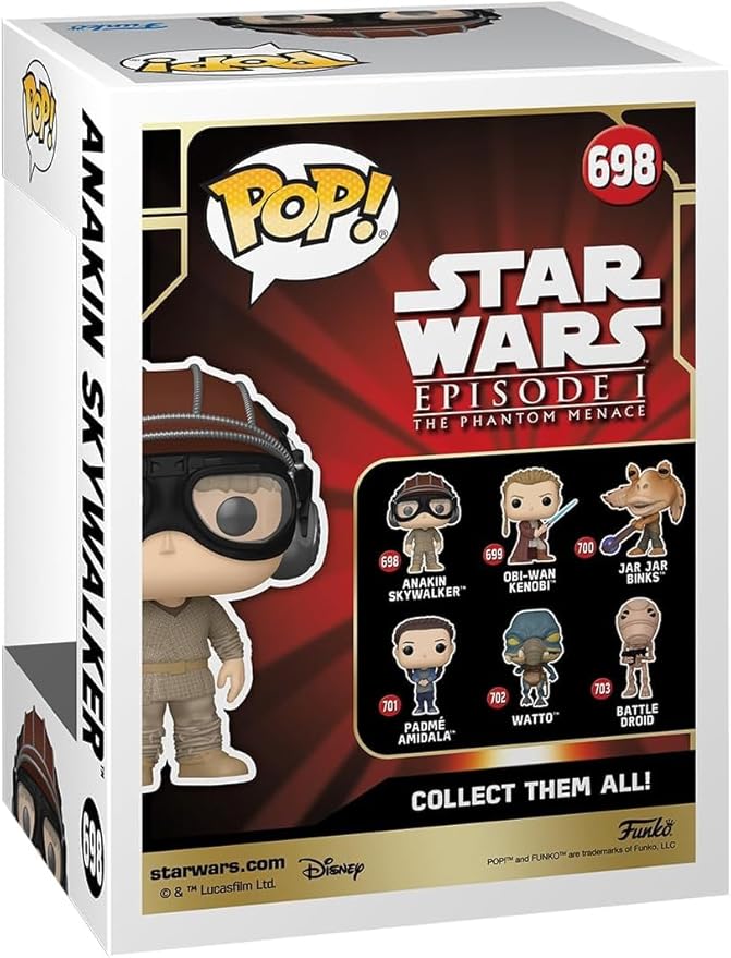 POP Star Wars: The Phantom Menace 25th Anniversary - Anakin Skywalker (Pod Racer Helmet) Funko Vinyl Figure (Bundled with Compatible Box Protector Case), Multicolored, 3.75 inches, STL296196