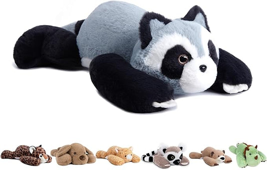 Niuniu Daddy 20" | 3.3 Pound Raccoon Weighted Stuffed Animals for Kids Adults, Soft Raccoon Plushies Animal Toys for Sleeping Hugging, Cute Body Pillow for Presents Birthday Christmas Holiday Easter
