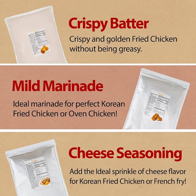Foodrella Korean Taste Crispy Fried Chicken Cheese Seasoning Mix, Frying Powder Mix, Product of Korea, 2.2 LB (1kg), 1 pack