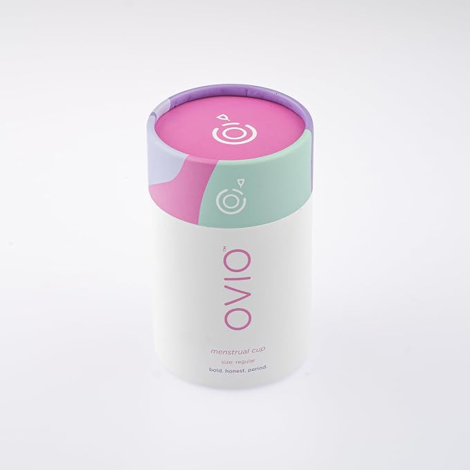 OVIO Menstrual Cup - Reusable Soft and Flexible 100% Medical Grade Silicone Cup with Travel Pouch - Leak Free and Reliable with Size Replacement Guarantee
