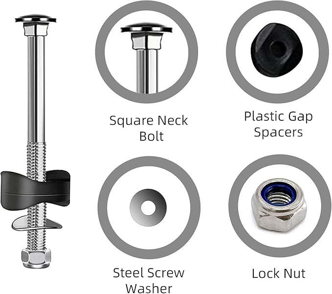 12 PCS Trampoline Screws, Long Screw Trampoline Replacement Parts, Anti-Loose Bolts and Nuts,Trampoline Accessories Stability Tool- 3"(Length)