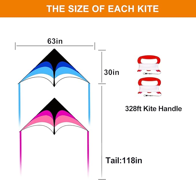 Kites for Kids and Adults, Easy to Fly for Beach, Single Line Kite Set for Beginners
