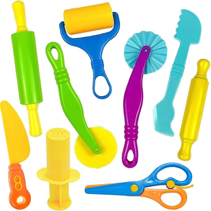 Unleash Creativity with 9 Pcs Play Dough Tools Sets Dough Accessories.Ideal as a Gift for Kids Aged 3-4-8 Years