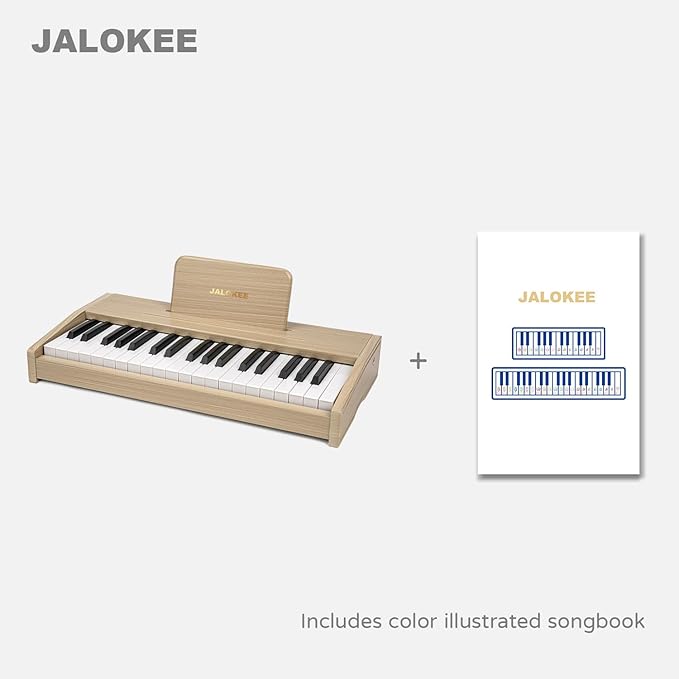 Kids Piano Keyboard, Digital Piano for Kids, Music Educational Instrument Toy, Wood Toy for 3+ Girls and Boys (Oak, 37 Keys)