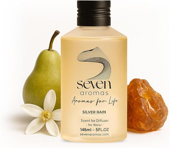 SevenAromas Silver Rain | 145ml 5oz Hotel Scent Diffuser Oil | Floral | Jasmine, Orange Blossom & Amber | Luxury Aromatherapy