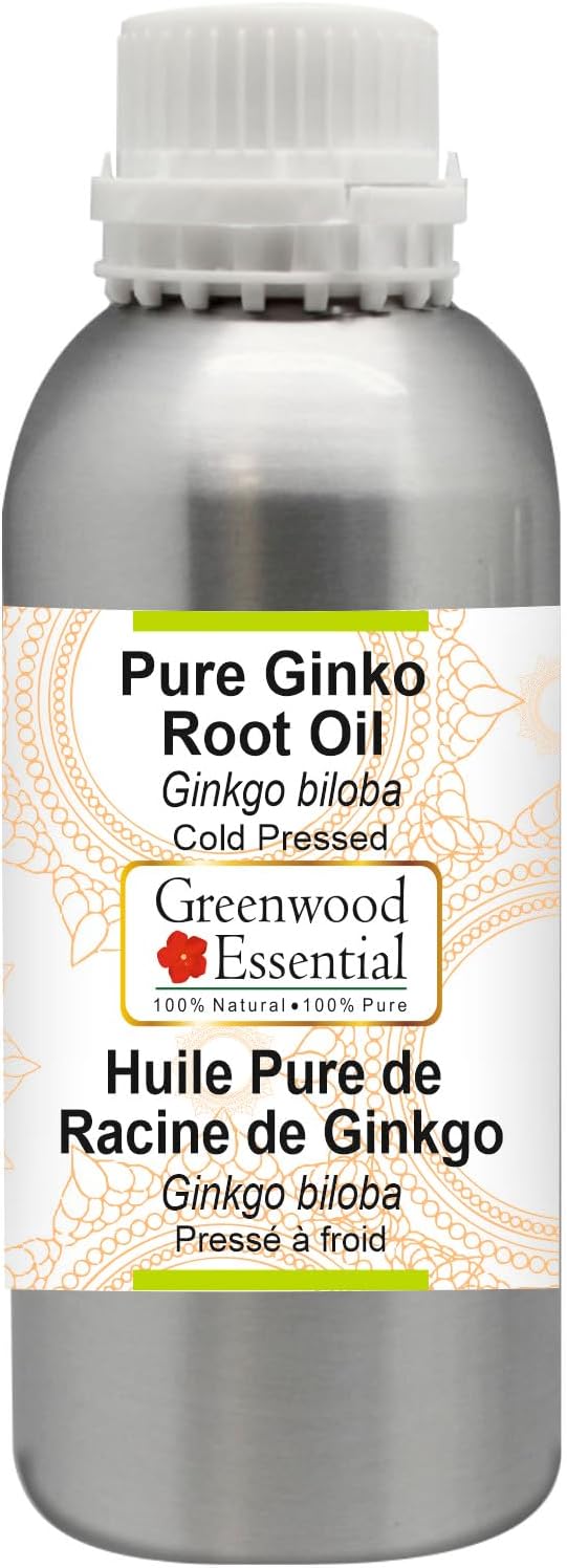 Greenwood Essential Pure Ginko Root Oil (Ginkgo biloba) Cold Pressed 630ml (21 oz)
