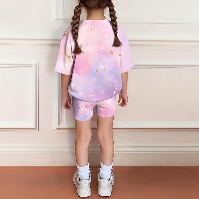 K-POP DEM0N Hunters Outfits for Girls, 2 Piece T-Shirts and Apparel Sets Birthday Gift