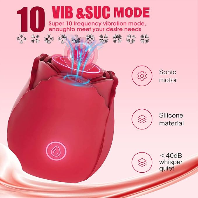 Rose Toy Clit Sucker Rose Sex Adult Toy Vibrator for Women Dildo Handheld Tool as Gift D-08