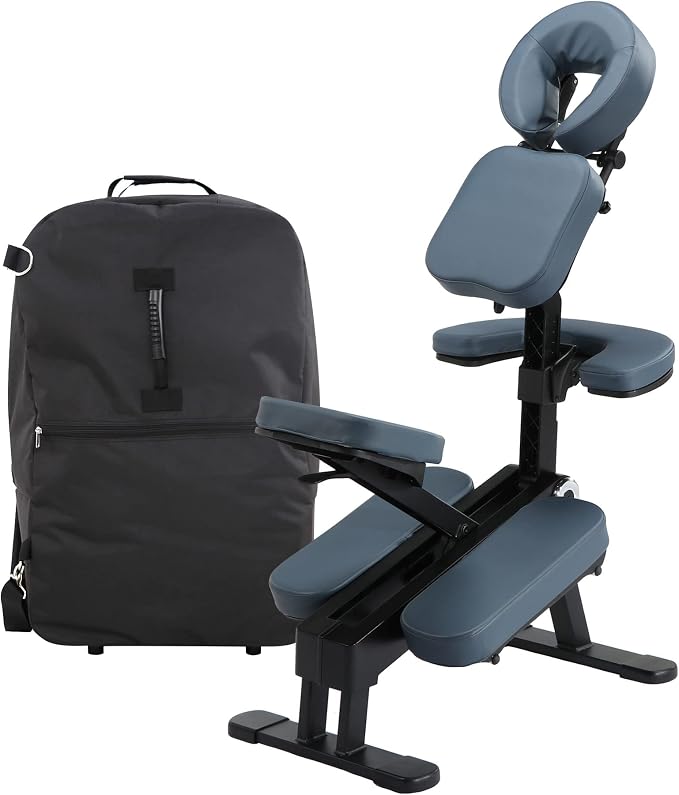 Master Massage Gymlane Portable Massage Chair – Lightweight Adjustable Tattoo Chair with 2" Cushion Foam, Ergonomic Design, Supports 600lbs, Ideal for Spa, Therapy & Beauty Use