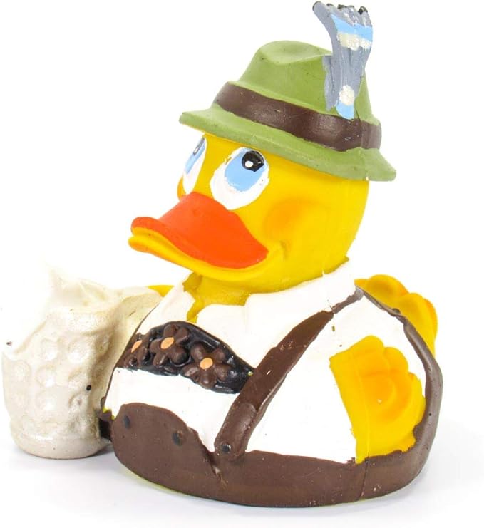 Lanco Octoberfest German Beer Rubber Duck Bath Toy | All Natural, Organic, Eco Friendly, Squeaker | Imported from Barcelona, Spain