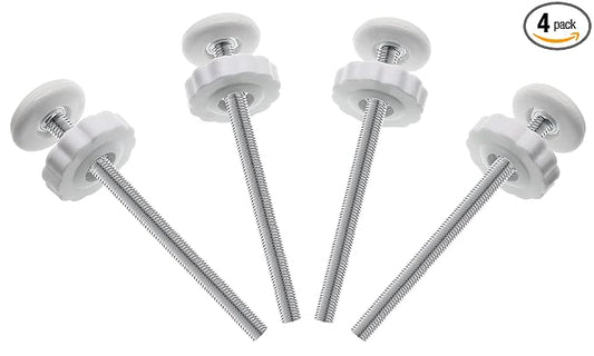 4Pcs Universal Baby Gate Threaded Spindle Rod, M8 (8mm) Replacement Bolt Part for Pet Pressure Mounted Safety Gates, Extra Long Baby Tension Gate Extender (White)