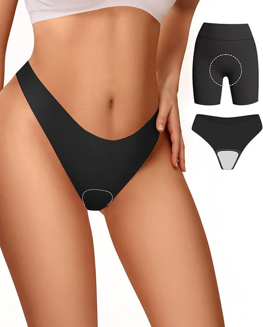 Vertvie Seamless Thongs for Women No Show Thong Panty Liners Invisible Workout Panties Sexy Breathable G-String Underwear