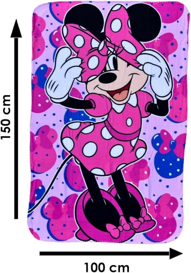Official License Character Girls Pink Fleece Soft and Cozy Throw Blanket (40" x 60) (Minnie 4)