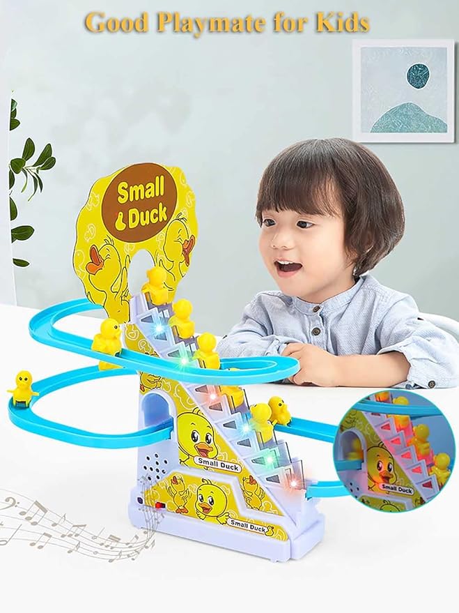 Penguin Slide Toy Set, Automatic Climbing Stairs with Music & Lights, Interactive Educational Playset for Boys Girls, Birthday Gift Idea (Penguin)