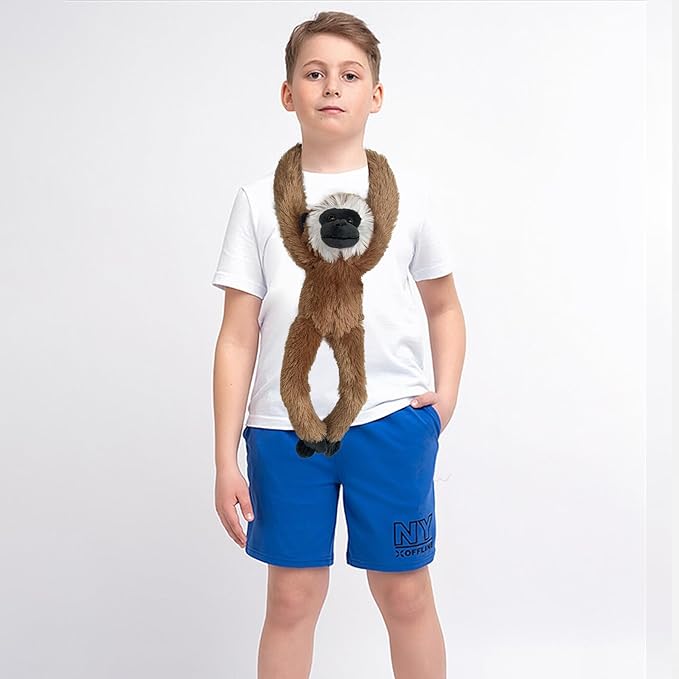 2 Pcs 50CM Realistic Hanging Plush Anima Monkey Toys with Hands and Feet and Parent-Child Knot, Monkey Soft Long Plush Jungle Party Decoration Curtain Storage Toys Stuffed Animals for Kids 4-8