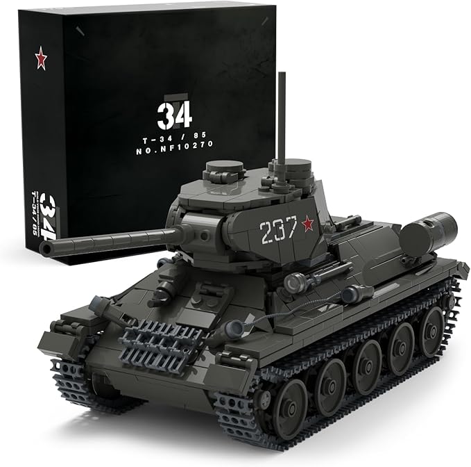 Nifeliz T34/85 Tank, WW2 Military Tank Building Set for Adults, Collectible Army Model to Build and Display, Gift Ideal for Military Fans (818 PCS, NF10270)