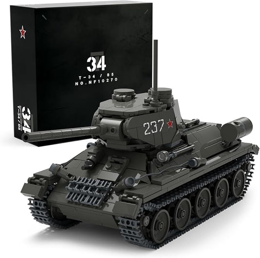 Nifeliz T34/85 Tank, WW2 Military Tank Building Set for Adults, Collectible Army Model to Build and Display, Gift Ideal for Military Fans (818 PCS, NF10270)