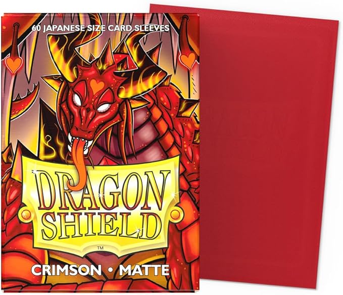 Dragon Shield | Japanese Size Card Matte Sleeves | 60 CT - Smooth & Tough Premium TCG Sleeves - Compatible with Yu-Gi-Oh, Naruto, Cardfight & Vanguard | Crimson