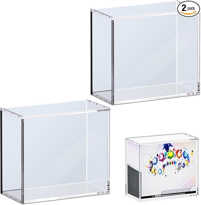 2 PCS ETB Protector Case, 5mm ETB Acrylic Display Case, Clear Ultra Acrylic Boxes for Display Compatible with Elite Trainer Box, Dustproof and Waterproof Display Box