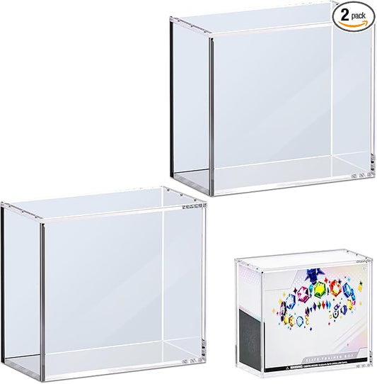 2 PCS ETB Protector Case, 5mm ETB Acrylic Display Case, Clear Ultra Acrylic Boxes for Display Compatible with Elite Trainer Box, Dustproof and Waterproof Display Box