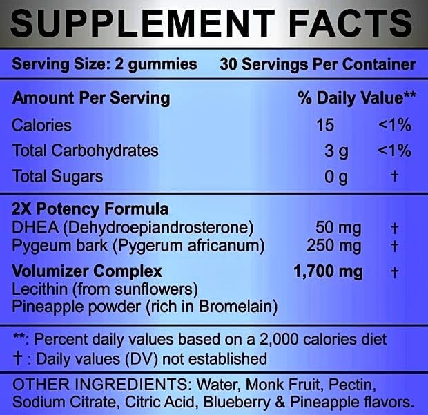 ACTIV Plus Semen Volume Booster Maximizer for Male Fertility - 4 Clinically Studied Ingredients - Sugar Free Pineapple & Blueberry Gummies - 60 Count