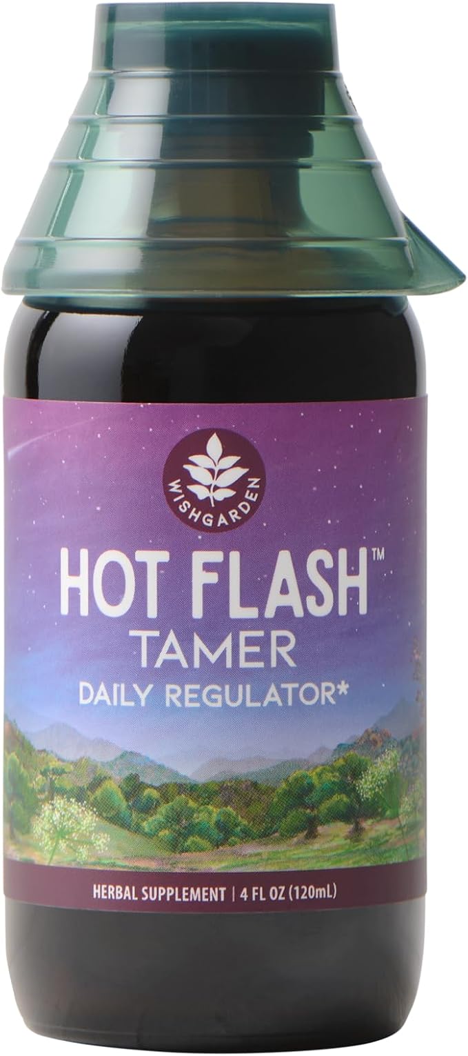 WishGarden Herbs Hot Flash Tamer, Liquid Herbal Tincture, Black Cohosh, Vitex Berry, Menopause Hot Flash Relief, Night Sweats Support, Women's Hormone Balance, 4oz