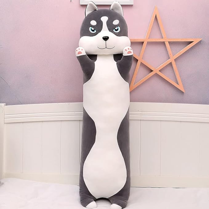 Long Husky Dog Stuffed Animals 26 Inch Dog Plush Toys Puppy Plushies Super Soft Cute Cuddly Sleep Hugging Pillow Cushion Stuff Dolls Birthday Gift for Child Kids Boys Girls Room Decor, 26Inches