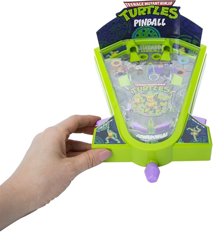 Teenage Mutant Ninja Turtles Desktop Pinball Machine - Fun Arcade Game for Kids & Adults Ages 6+, Compact Tabletop Toy by Well Played