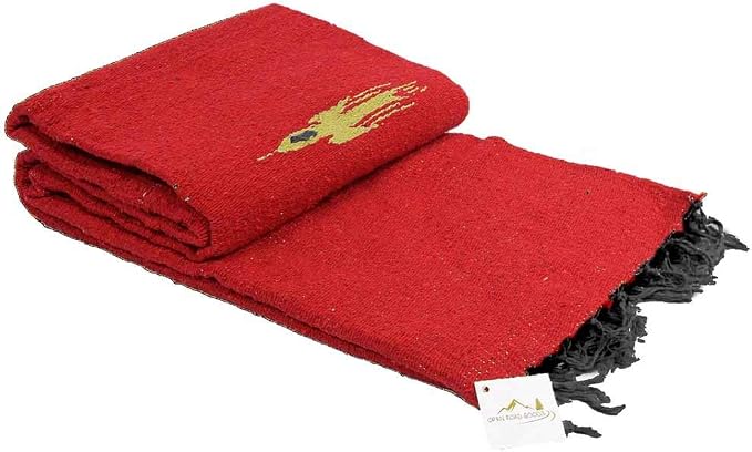 Open Road Goods Mexican Thunderbird Yoga Blanket, Handwoven Throw for Yoga, Meditation, and Home Décor – Versatile Blanket for Beach, Picnic, Camping, or Outdoor Use
