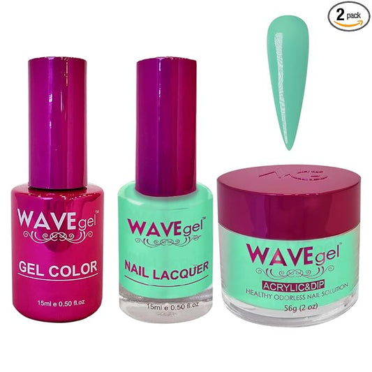 WAVEGEL Soak-Off Gel, Nail Lacquer & Acrylic/Dip Powder Matching Set - Princess Collection - #60 Aurora