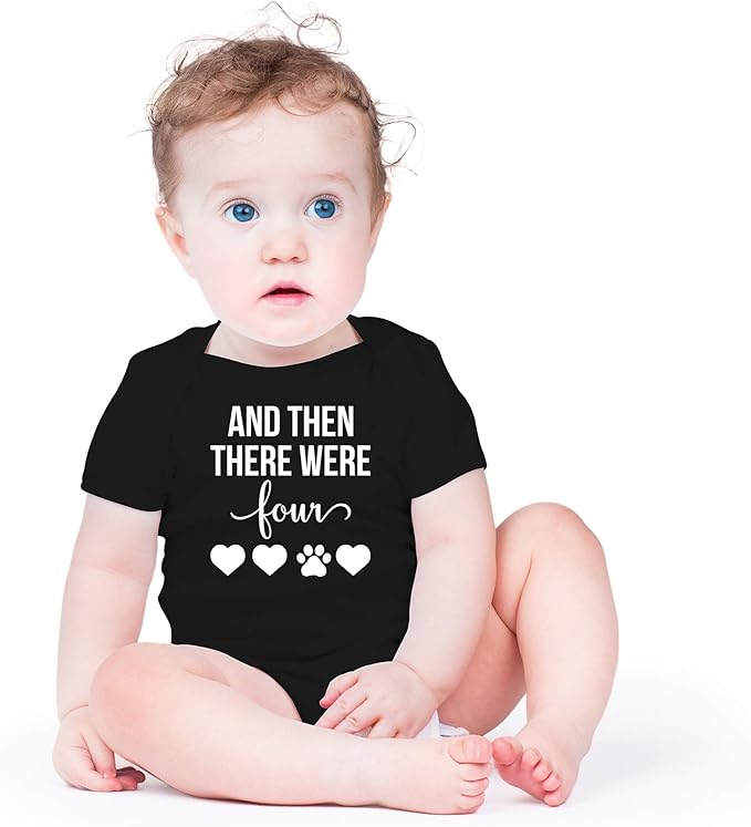 AW Fashions And Then There Were Four Baby Bodysuit Cute Newborn Boy Outfit Funny Baby Romper Girl Clothes