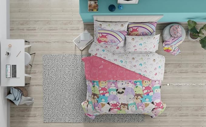 Franco Squishmallows Bedding Super Soft Microfiber Sheet Set,4 pcs, Full