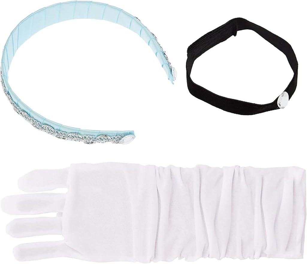 Cinderella Princess Dress Costume with Headband, Necklace, and White Glove Accessories Medium Age 3-5