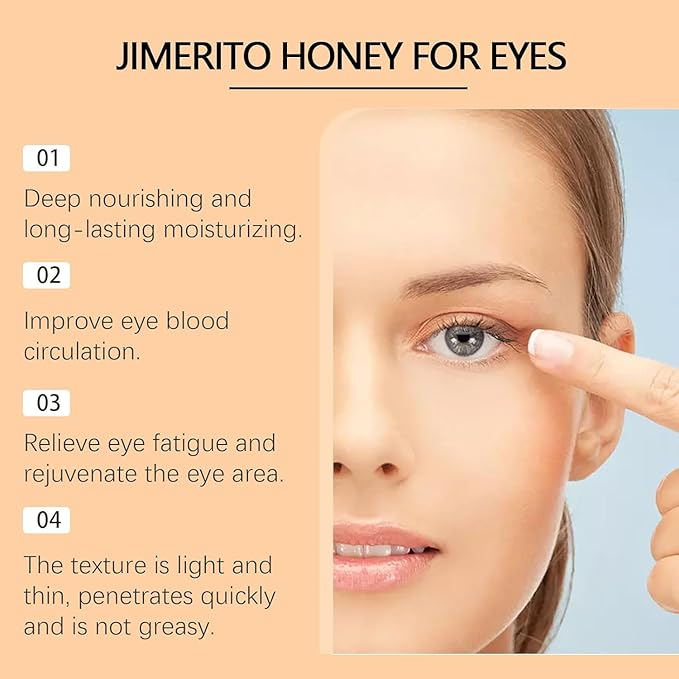 Honey eye care solution provides refreshing moisturizing care for the skin around the eyes