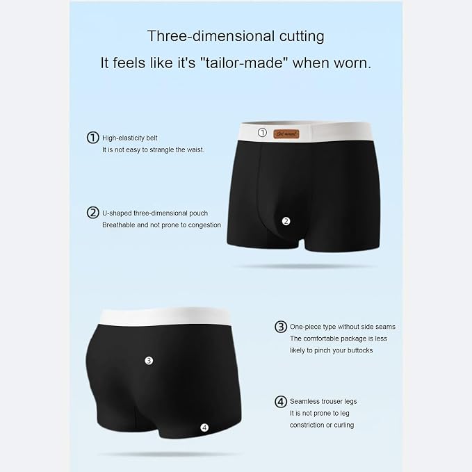 Mzkdieey Men's Casual Sports Comfortable Breathable Flat Corner Underwear