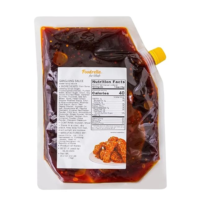 Foodrella Korean Fried Chicken Sweet & Spicy Yangnyeom Sauce (양념치킨소스), 2.2 LB (1kg)
