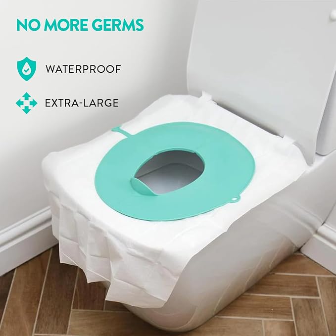 Prince Lionheart Disposable Toilet Seat Liners for Tinkle to Go - Toilet Seat Potty Covers for Kids and Toddlers, Disposable Toilet Seat Covers for Travel, Potty Training - 36 Pack, Color May Vary