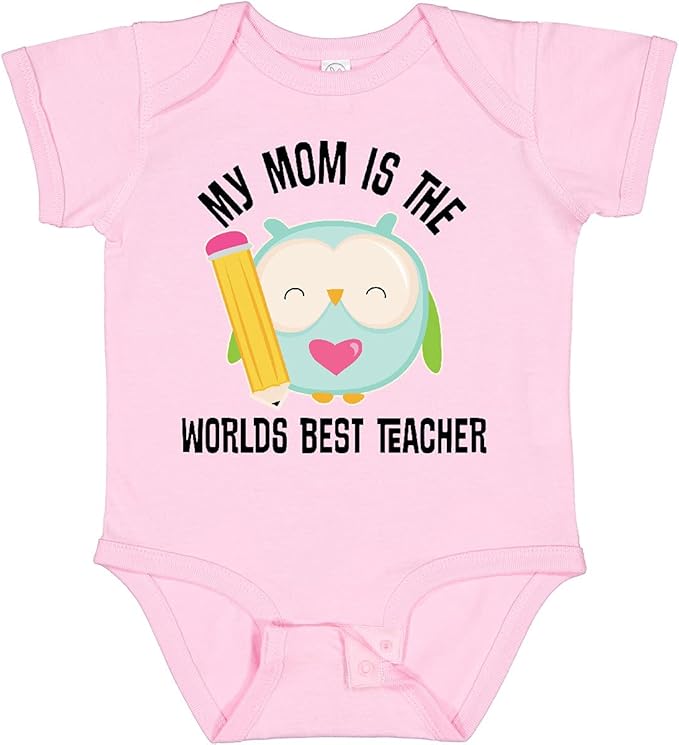 inktastic Teacher Mom School Owl Baby Bodysuit