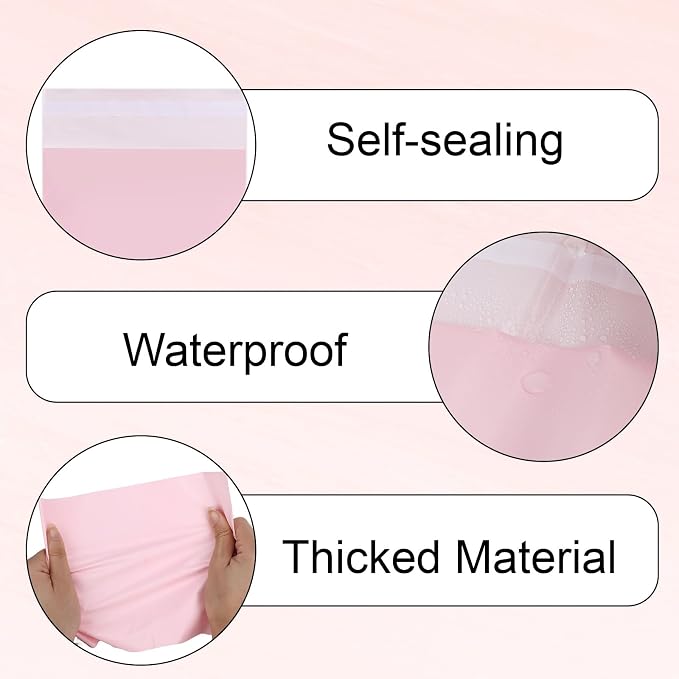 Sanitary Napkin Disposal Bags 100 Pcs Period Bag 6.7'' x 7.9'' Self-Sealing Odor-Proof Great Adhesion Rectangular Plastic for Feminine Hygiene Tampon Pad (Pink)