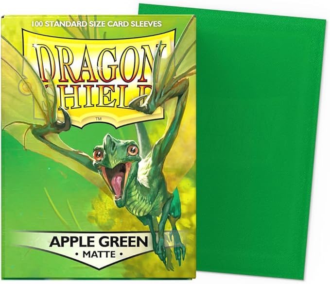Dragon Shield | Standard Size Card Matte Sleeves | 100 CT - Smooth & Tough Premium TCG Sleeves | Compatible with Pokemon, Flesh & Blood, One Piece & Magic the Gathering | Apple Green - Matte
