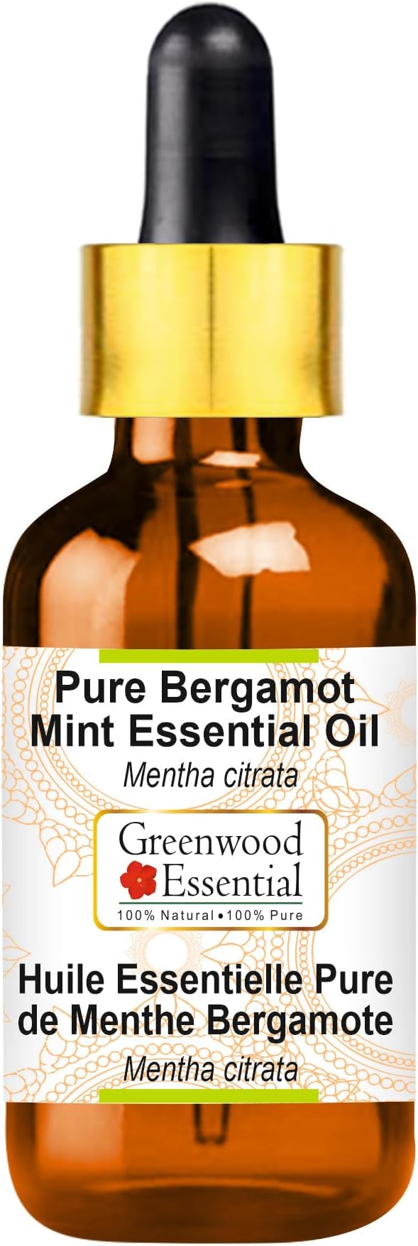 Greenwood Essential Pure Bergamot Mint Essential Oil (Mentha citrata) with Glass Dropper Steam Distilled 30ml (1.01 oz)