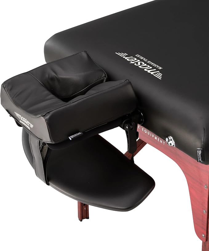 Master Massage 31" Montclair™ Portable Massage Table Package with Therma-Top® - Adjustable Heating System, Shiatsu Cables, & Reiki Panels! (Black)