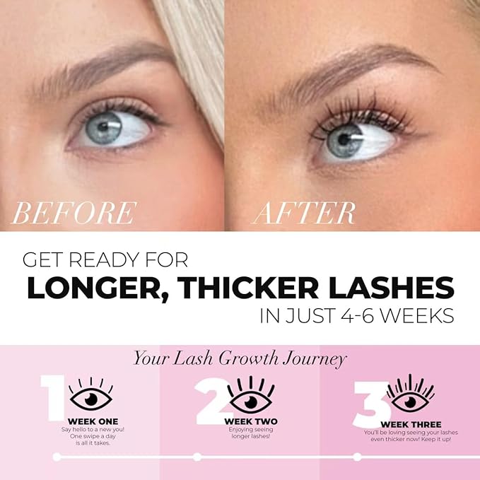 One V Salon Eyelash Growth Serum- Fuller & Longer Looking Eyelashes, Advanced Lash Serum for Longer, Fuller, Thicker Lashes，Natural Lashes, Extensions & Eyebrows, Vegan & Cruelty-Free(3mL)