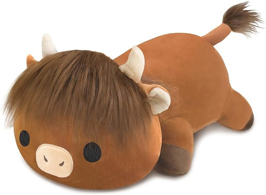 Weighted Stuffed Animals, 3.74 lbs Highland Cow Stuffed Animal with Weighted Beads, Cute Plush Toy Pillow Gifts for Adults Kids Boys Girls